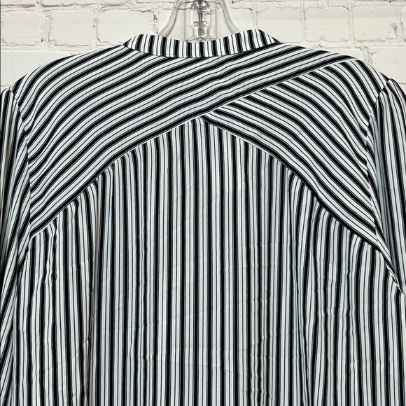 LOFT Striped Crossover Back Yoke Utility Blouse - Picture 8 of 16
